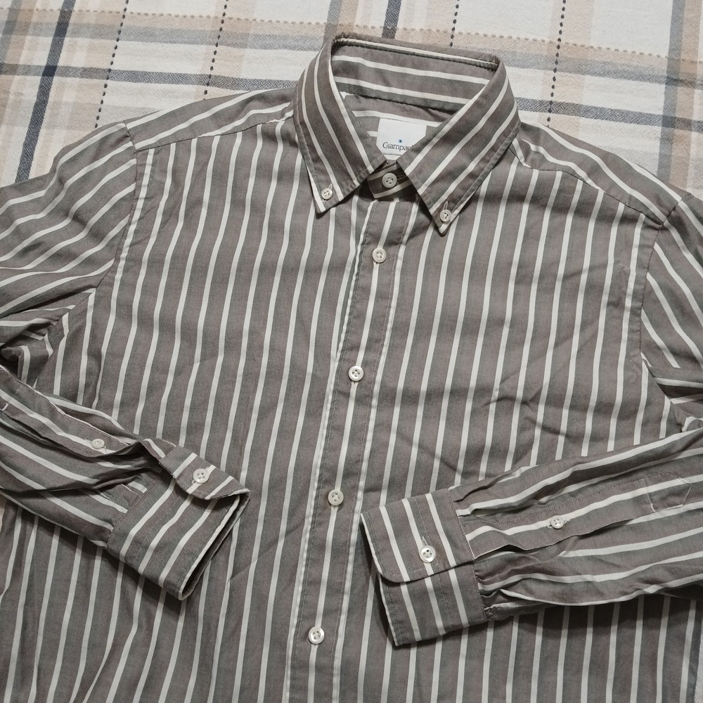 Giampaolo Mens Multicolor Striped Cotton L/S Button Shirt Size L (16-41)‎ Italy